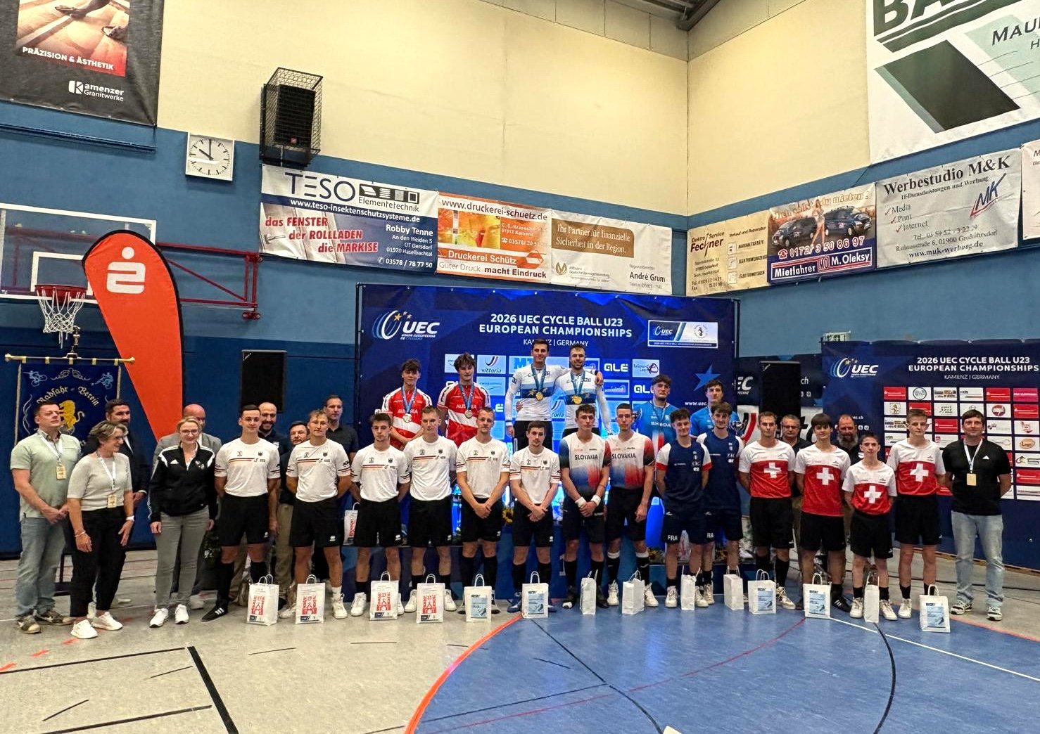 Stupně vítězů mistrovství Evropy U23 v Kamenzu se všemi deseti dvojicemi